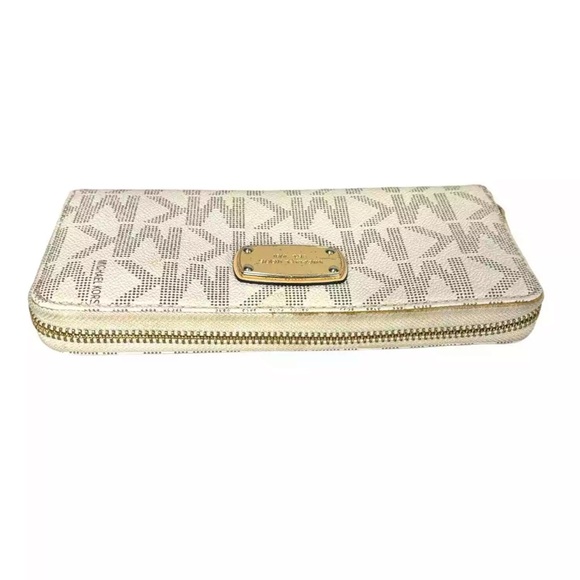 MICHAEL KORS White Grey Jet Set Continental Wallet - Picture 4 of 6